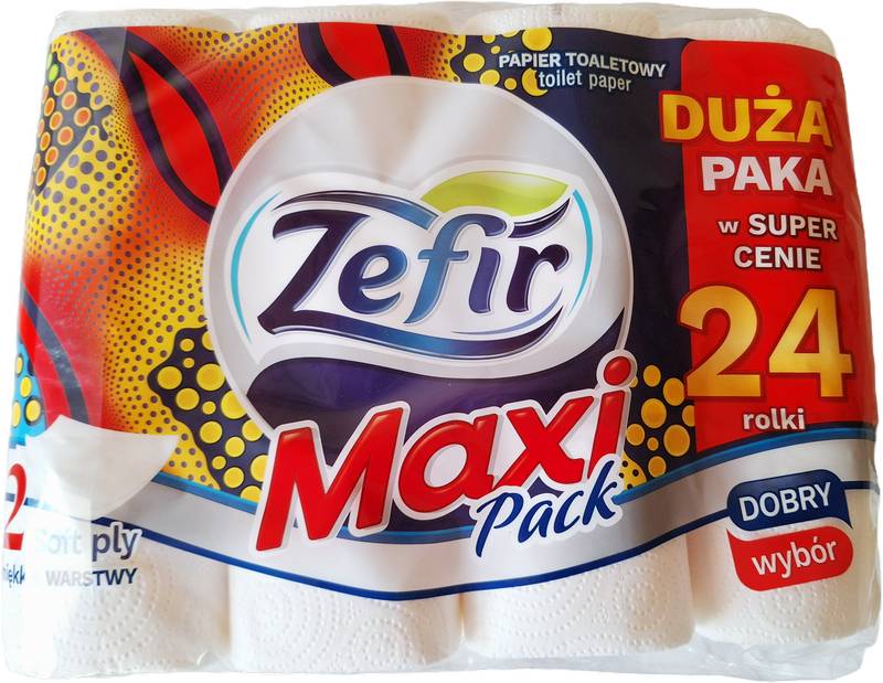 Zefir Maxi Pack – toaletní papír | 2 vrstvy, 24 rolí, délka role 15m