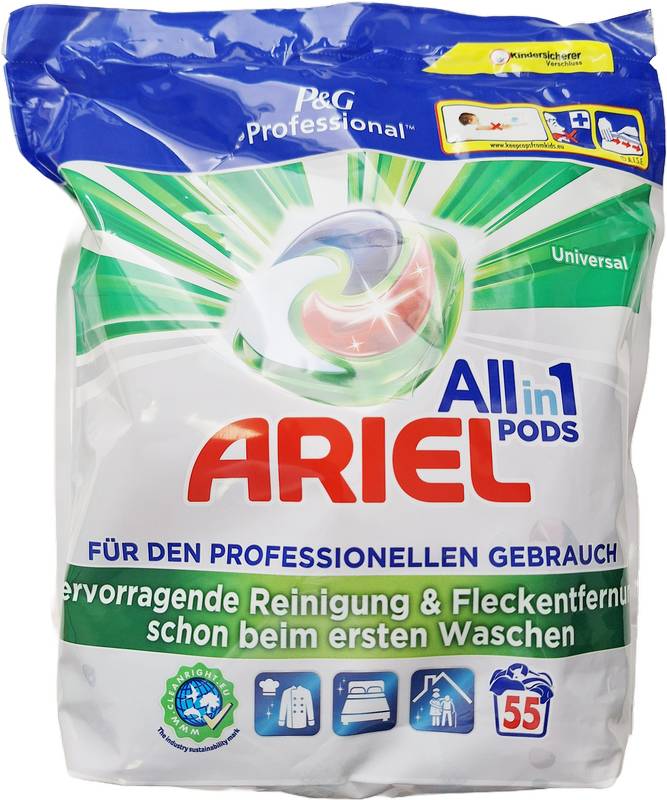 Ariel Professional – kapsle na praní | 55 praní, 1177g