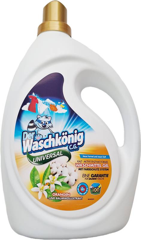 Waschkonig – prací gel s bavlníkem a pomerančem | 100 praní, 3L